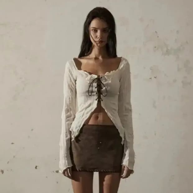 보헤미안서울 링클 코르셋 블라우스