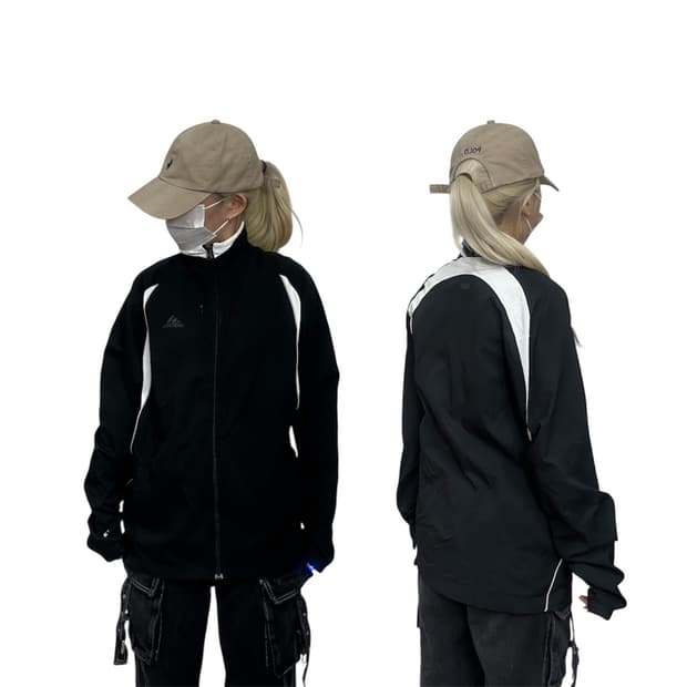 아디다스 블랙 화이트 바람막이 자켓 M