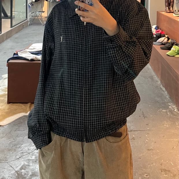 입생로랑 체크 자켓 H279