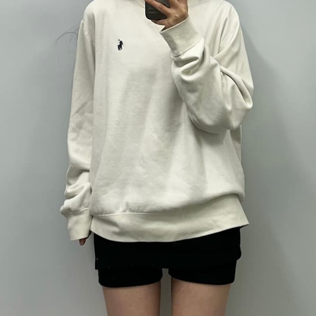 폴로 랄프로렌 포니 화이트 맨투맨