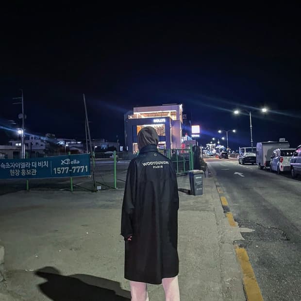 우영미 롱 바람막이 코트 48사이즈