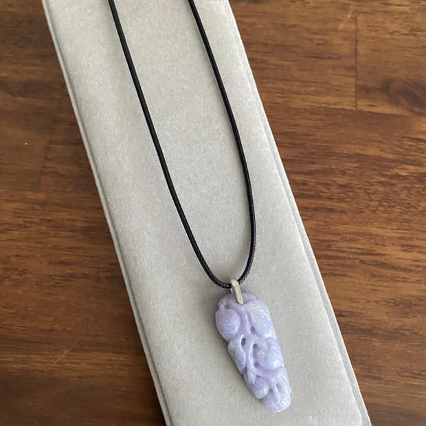 라벤더 제이드 원석 목걸이(925 SILVER)
