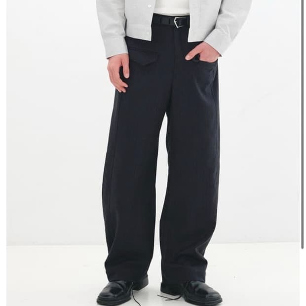 Curved Trousers navy Stripe 50
