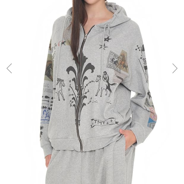 Toomuchtax 투머치택스 와플 후드집업 (grey)