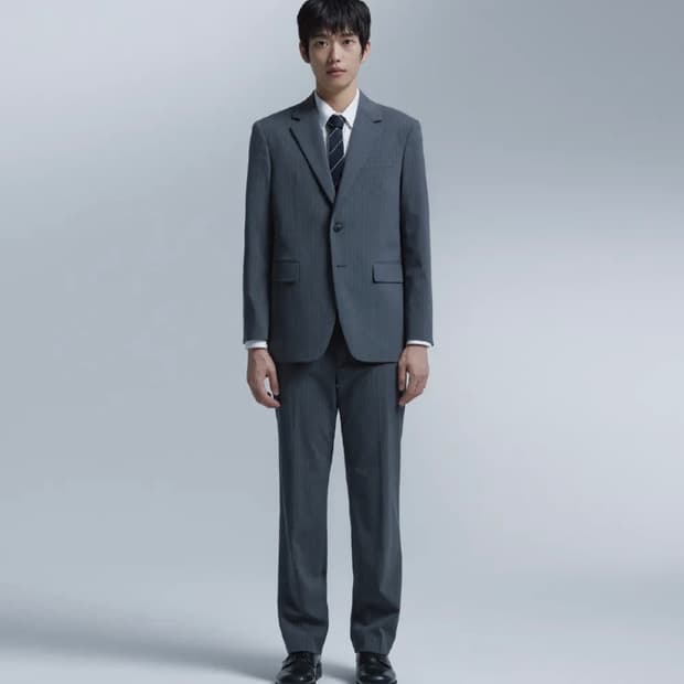 넌블랭크 스트라이프 셋업 다크그레이