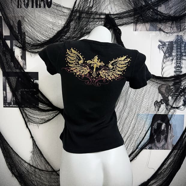 00s punk printing halfsleeve