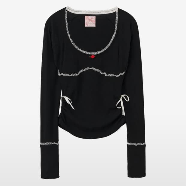 스컬프터 Bow Tie L/S Tee Black 