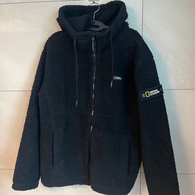 내셔널지오그래픽 후리스 후드집업 블랙 (L size)