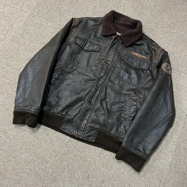 에드윈 빈티지 레더자켓