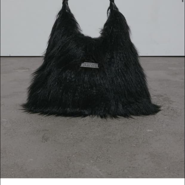 [새거] 보헤미안서울 퍼 롱 헤어 호보백 호버백 블랙 검정 