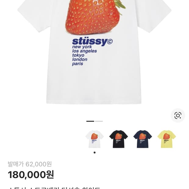 스투시 딸기 스트로베리 반팔 Stussy Strawberry T-Shir