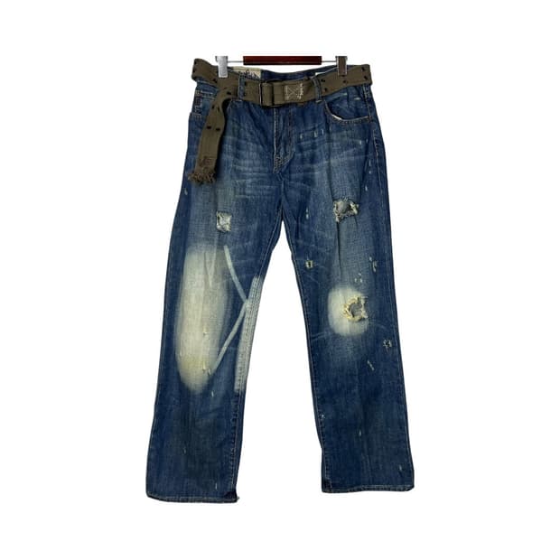 [A&F] 아베크롬비 데미지 워싱 데님팬츠 (벨트세트)