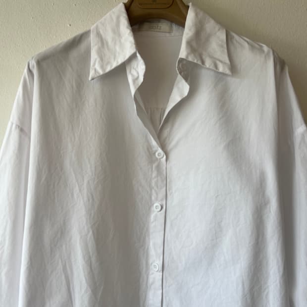 에이비에프지 abfz 여성 화이트 롱셔츠원피스