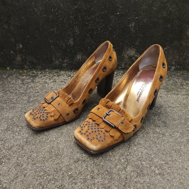 [36.5] Dolce & Gabbana 스웨이드 여성 구두