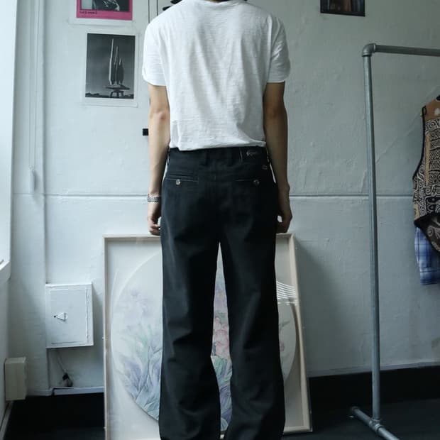 라코스테 블랙 와이드 팬츠