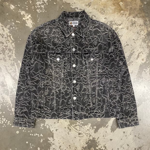 베이프 새상품 카모 트러커 흑청 M 