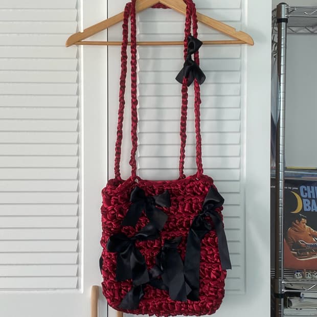 빈티지 리본 크로스 백