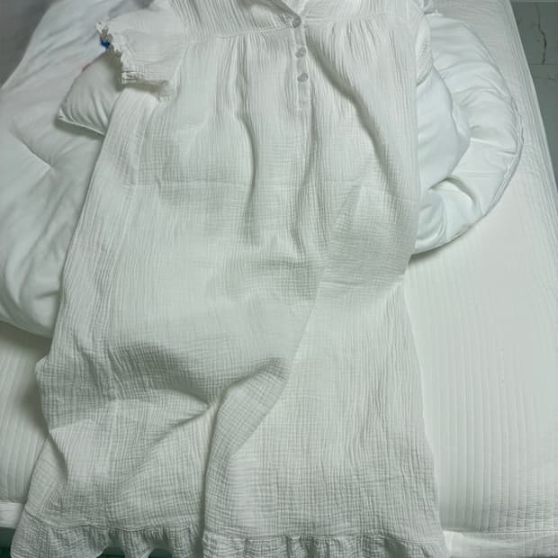 거즈면 반팔 원피스 잠옷 파자마