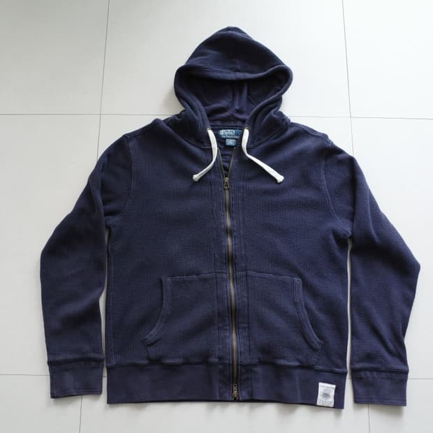 폴로 랄프로렌 네이비 와플 써멀 후드집업 M