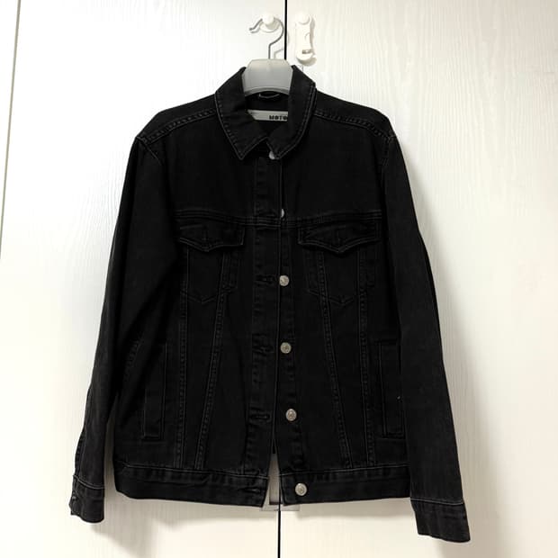 탑샵 블랙 데님 자켓 US4