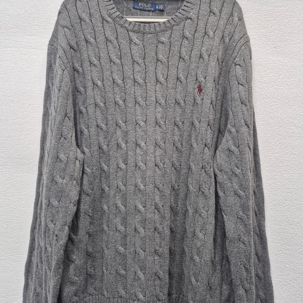 폴로 랄프로렌 케이블 니트 회색 / 105 (정품)