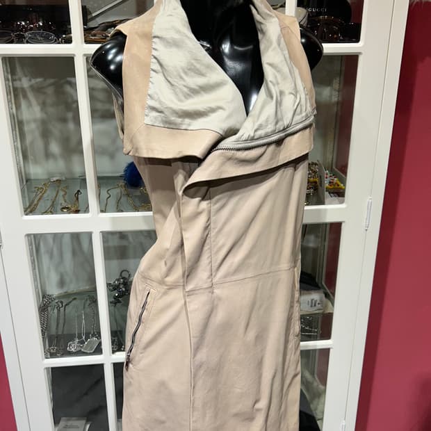 Rick Owens vest 릭오웬스 하이넥 비대칭 집업 베스트