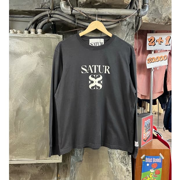 세터 빅로고 긴팔티 롱슬리브리스 차콜 95 #3257