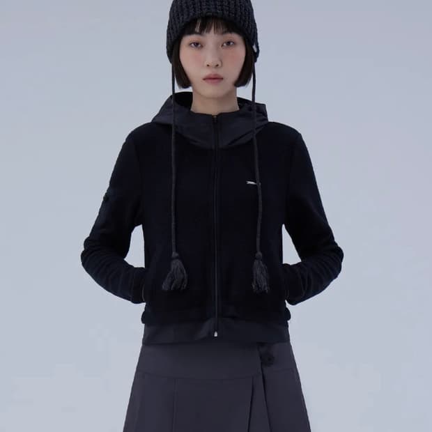 미세키서울 Fleece zip-up hoodie BLACK 판매합니다