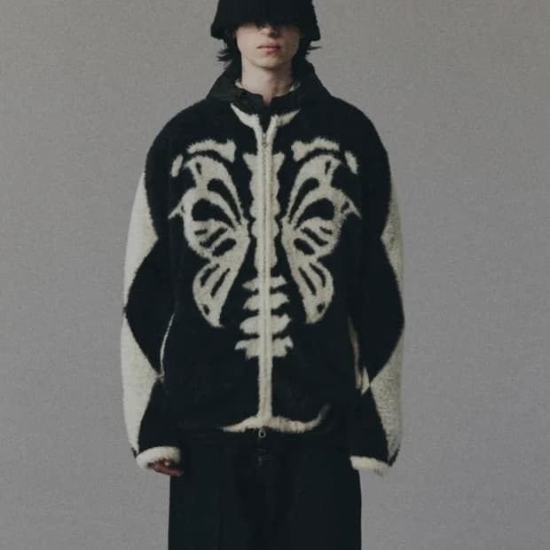 Cord 본플라이 헤어리 니트 짚업 BK