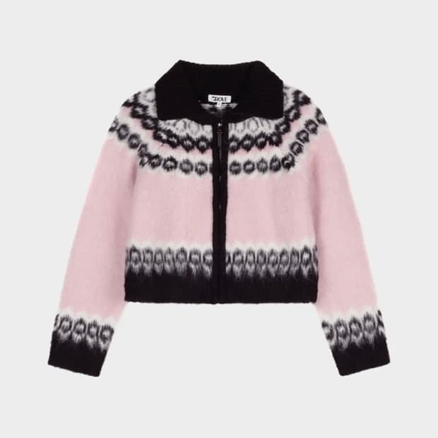 그로브 엘던 니트 집업 핑크