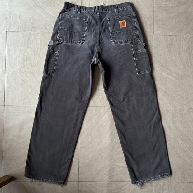칼하트 정품 오리지널 블랙 싱글니 카펜터 팬츠