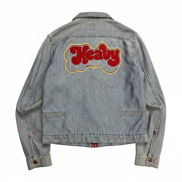 90s 히스테릭 글래머 지퍼 데님 자켓 사가라 자수
