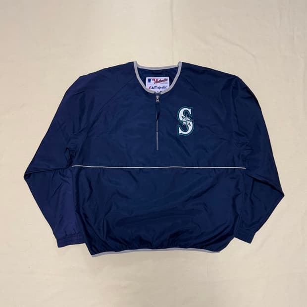 마제스틱 MLB 시애틀 매리너스 웜업 풀오버 빈티지