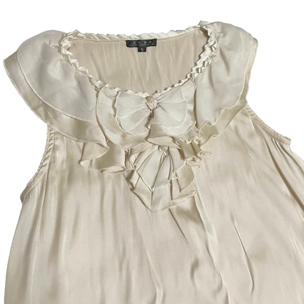 ribbon frill shell sleeveless blouse
