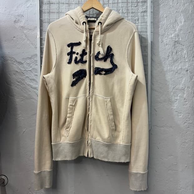 아베크롬비 y2k 빈티지 화이트 후드집업 M