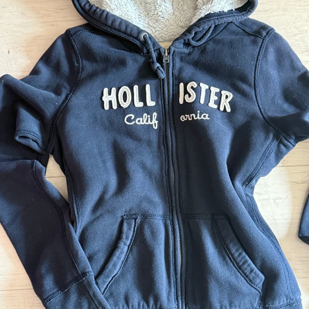 홀리스터 슬림핏 털 후드집업