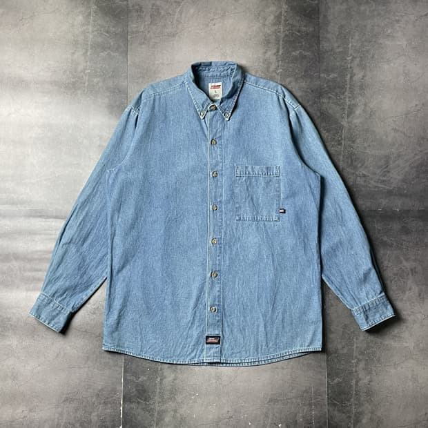 DICKIES 디키즈 빈티지 코튼 데님 워크 셔츠 A00901