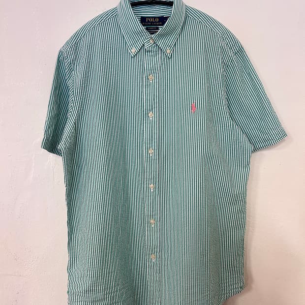 폴로 랄프로렌 스트라이프 반팔 셔츠 M