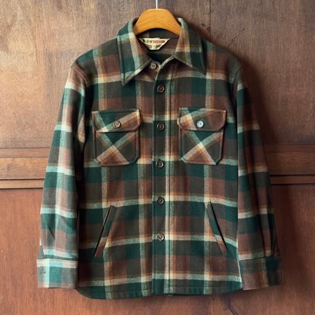 70s McGREGOR 울 체크 셔켓 (M / W 55 - 55 1/2)
