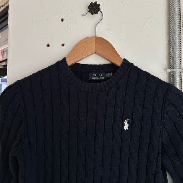 15465 - 폴로 랄프로렌 블랙 케이블 니트