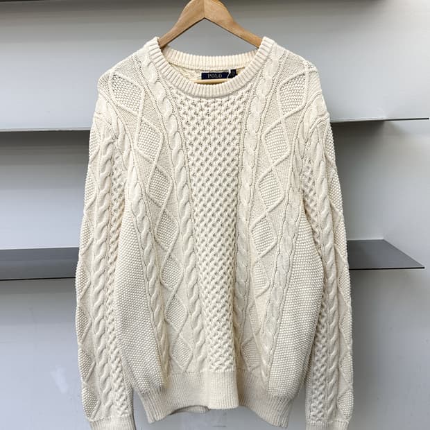 폴로랄프로랜 큐알 라벨 피셔맨 스웨터