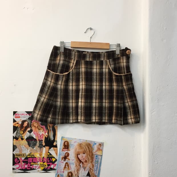 리즈리사 라떼 체크 미니 스커트