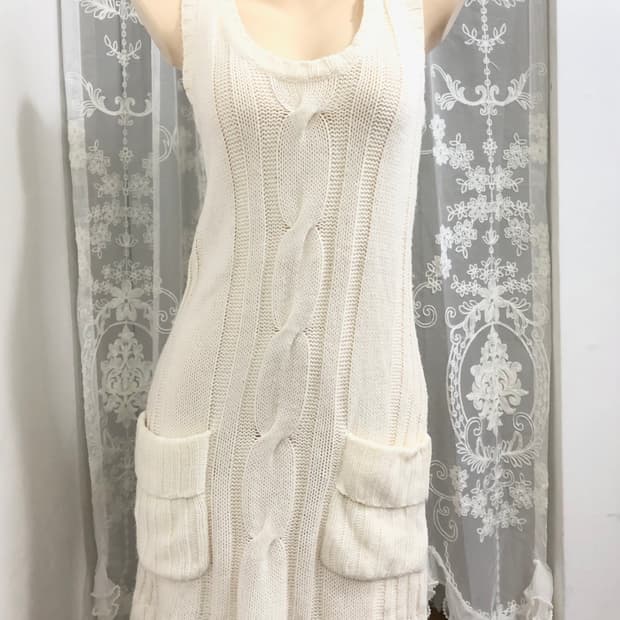 ivory knit sleeveless dress