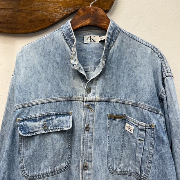 L) 90s Calvin Klein Jeans Band Collar De