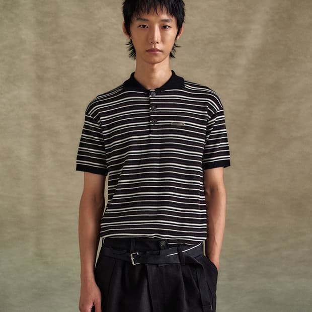 앤더슨벨 스트라이프 폴로 스웨터