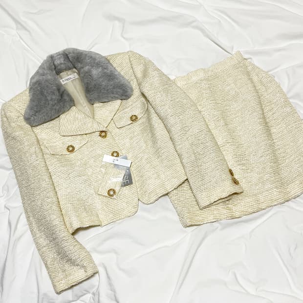 빈티지 ) 아이보리 그레이퍼 셋업