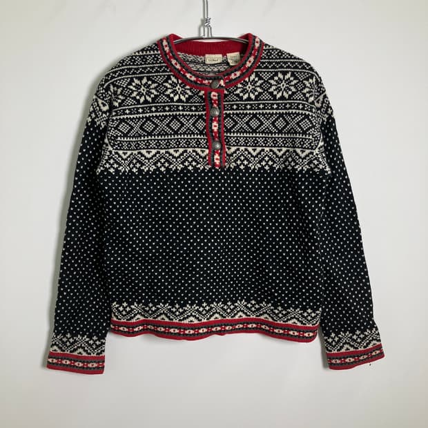 엘엘빈 노르딕 패턴 헤니 램스울 니트 스웨터 S