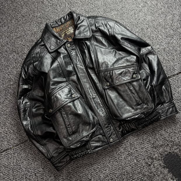빈티지 아카이브 양가죽 봄버 자켓 3377