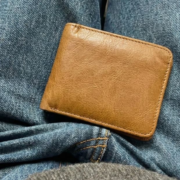 소가죽 빈티지 에이징 반지갑