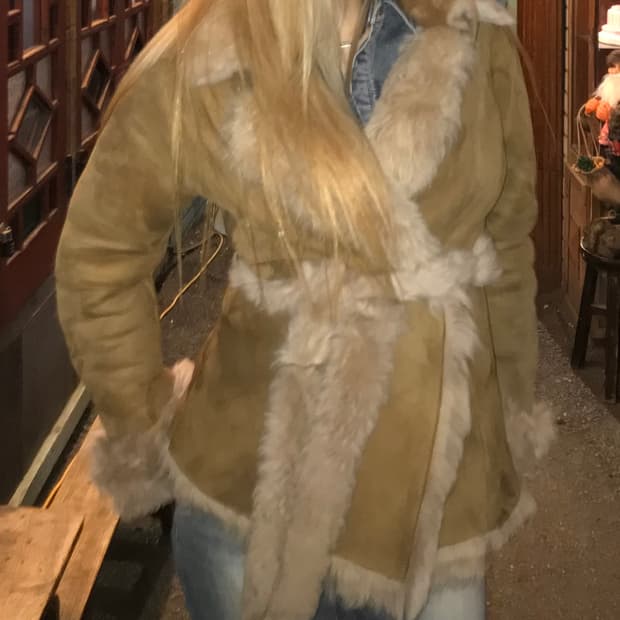 빈티지 vintage 스웨이드 무스탕 퍼코트